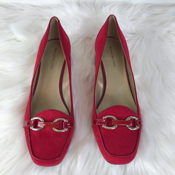 Bandolino Shoes - Bandolino Slip On Heels Red Suade SZ 9.5M